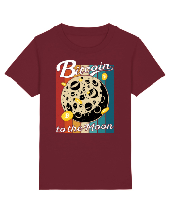 Bitcoin to the Moon Distressed | Retro Vintage Look Burgundy