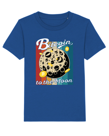 Bitcoin to the Moon Distressed | Retro Vintage Look Majorelle Blue