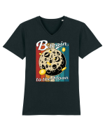 Bitcoin to the Moon Distressed | Retro Vintage Look Tricou mânecă scurtă guler V Bărbat Presenter