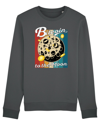 Bitcoin to the Moon Distressed | Retro Vintage Look Anthracite