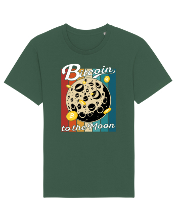 Bitcoin to the Moon Distressed | Retro Vintage Look Bottle Green