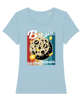 Bitcoin to the Moon | Bitcoin Moon Traveler | To the Moon Sky Blue