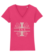 Ina  Tricou mânecă scurtă guler V Damă Evoker