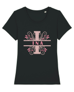 Ina  Tricou mânecă scurtă guler larg fitted Damă Expresser