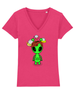 Kawaii Alien Tricou mânecă scurtă guler V Damă Evoker