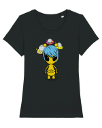 Kawaii Alien Tricou mânecă scurtă guler larg fitted Damă Expresser