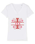 Ina ! Tricou mânecă scurtă guler V Damă Evoker
