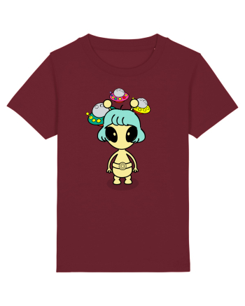 Kawaii Alien Burgundy