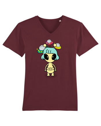 Kawaii Alien Burgundy