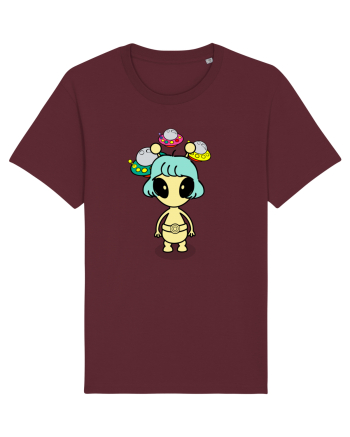 Kawaii Alien Burgundy