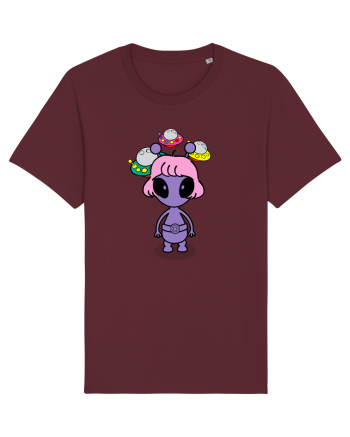 Kawaii Alien Burgundy