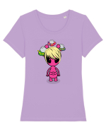 Kawaii Alien Tricou mânecă scurtă guler larg fitted Damă Expresser