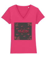Nairobi Tricou mânecă scurtă guler V Damă Evoker