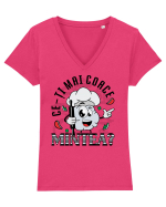 Ce-ți mai coace mintea? Tricou mânecă scurtă guler V Damă Evoker