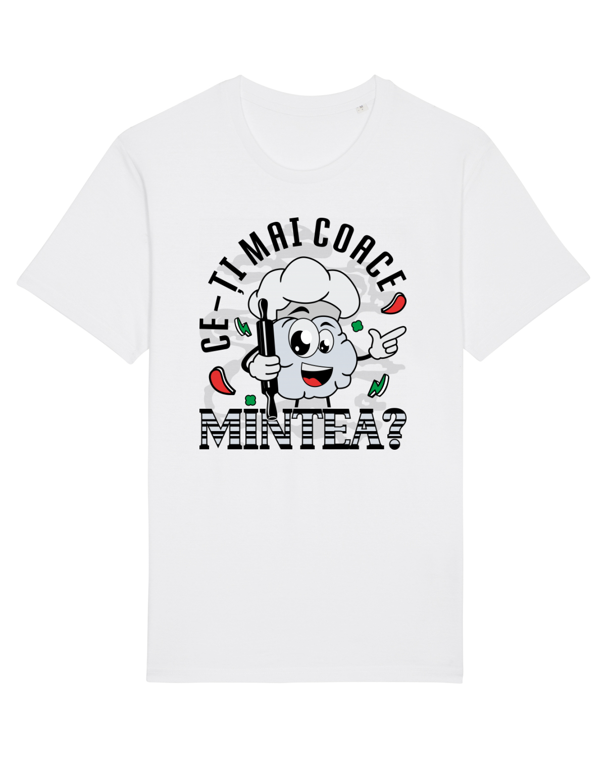 Tricou mânecă scurtă Unisex Rocker White