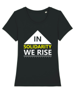 In Solidarity We Rise Tricou mânecă scurtă guler larg fitted Damă Expresser