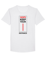 Keep Your Distance Tricou mânecă scurtă guler larg Bărbat Skater