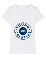 Young And Creative Tricou mânecă scurtă guler V Damă Evoker