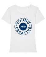 Young And Creative Tricou mânecă scurtă guler larg fitted Damă Expresser
