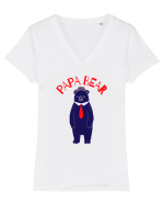 Papa Bear  Tricou mânecă scurtă guler V Damă Evoker
