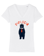 Papa Bear  Tricou mânecă scurtă guler V Damă Evoker
