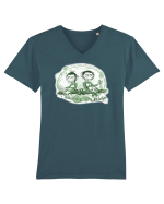 Adevaratul pacat originar - maimutele (verde) Tricou mânecă scurtă guler V Bărbat Presenter