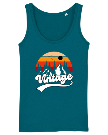 Vintage Mountain Ocean Depth