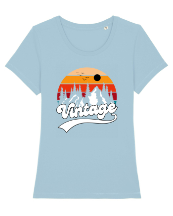 Vintage Mountain Sky Blue