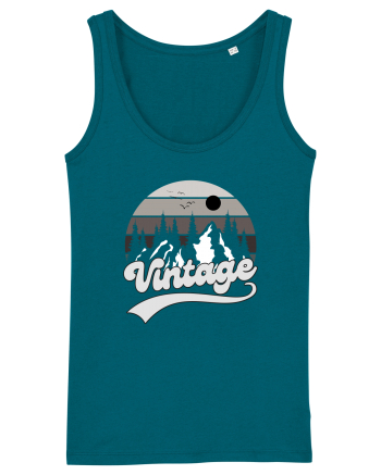 Vintage Mountain Ocean Depth