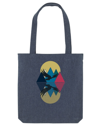 Abstract Mountains Midnight Blue