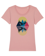 Abstract Mountains Tricou mânecă scurtă guler larg fitted Damă Expresser