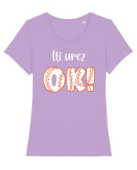 Îți urez OK! Tricou mânecă scurtă guler larg fitted Damă Expresser