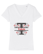 Tokio ! Tricou mânecă scurtă guler V Damă Evoker