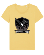 Muay Thai Fighter Tricou mânecă scurtă guler larg fitted Damă Expresser