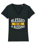 Blessed To Be Blessing Tricou mânecă scurtă guler V Damă Evoker