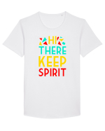 Hi There Keep Spirit Tricou mânecă scurtă guler larg Bărbat Skater
