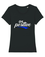 Stay Positive Tricou mânecă scurtă guler larg fitted Damă Expresser