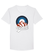 Vintage Mountain Tricou mânecă scurtă guler larg Bărbat Skater