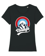Vintage Mountain Tricou mânecă scurtă guler larg fitted Damă Expresser
