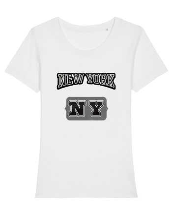 Retro Vintage New York College Jersey White