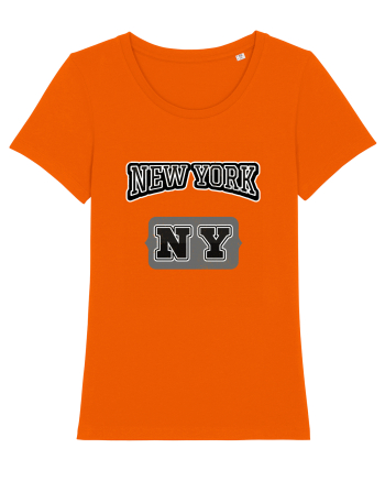 Retro Vintage New York College Jersey Bright Orange