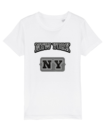 Retro Vintage New York College Jersey White