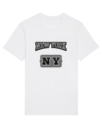 Retro Vintage New York College Jersey White