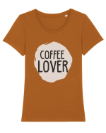 Coffee Lover Tricou mânecă scurtă guler larg fitted Damă Expresser