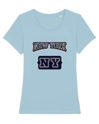 Retro Vintage New York College Jersey Sky Blue