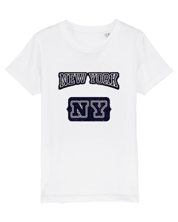 Retro Vintage New York College Jersey White