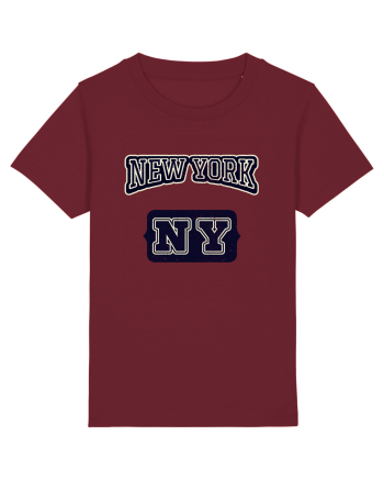 Retro Vintage New York College Jersey Burgundy