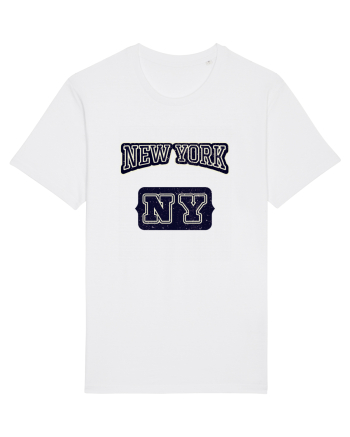 Retro Vintage New York College Jersey White