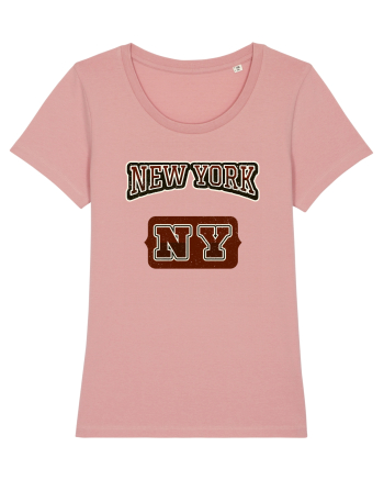 Retro Vintage New York College Jersey Canyon Pink