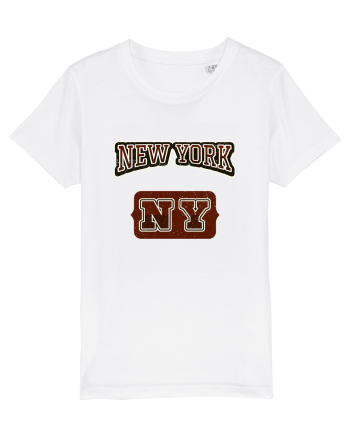 Retro Vintage New York College Jersey White